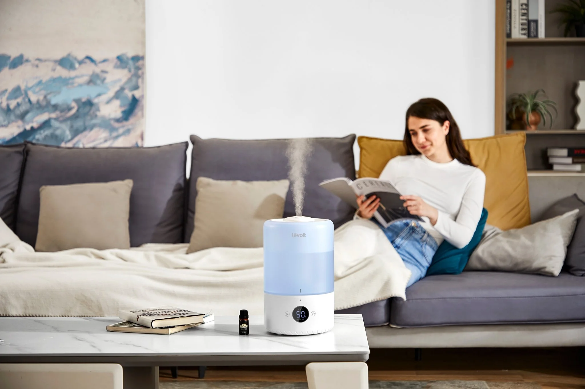 Levoit Dual 200S Smart Top-Fill Ultrasonic Humidifier Blue - Image 4